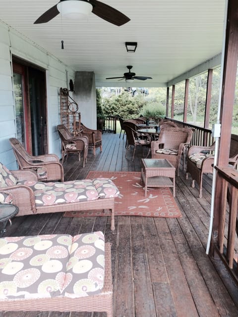Beautiful porch seating and dining