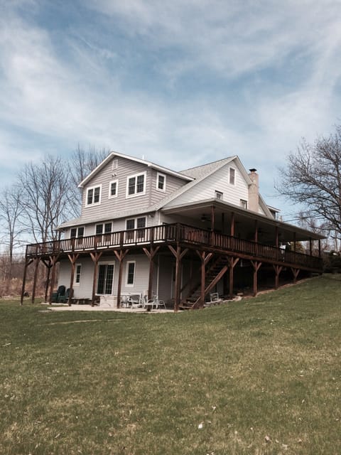 Quite a house from the yard!