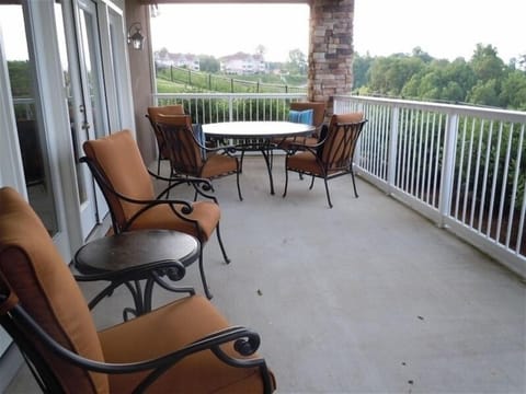 Private covered patio with exceptional view of Center Hill Lake & hills.