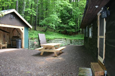 Beautiful Pennsylvania stone wall and outside pavillion
