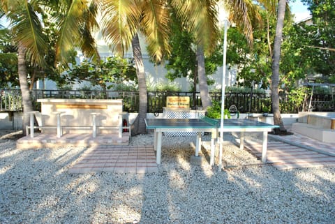 Marble bar with stove & oven, ping pong table, buffet table