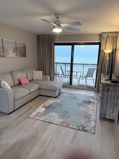 Living Room with reviews of the ocean.