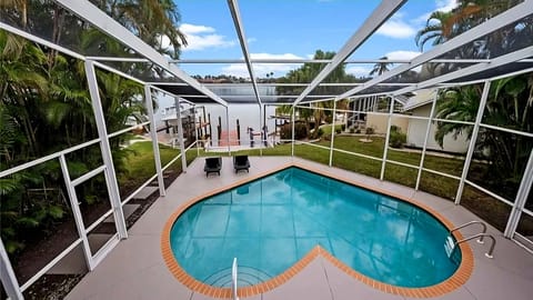 heart-shaped pool with great view