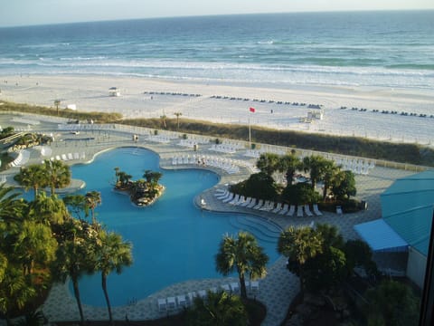 View of the Lagoon Pool from the wrap balcony of condo 812 T I