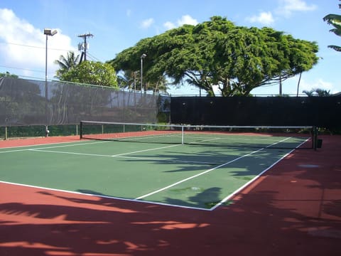 In-house tennis court also suitable for pickle ball.