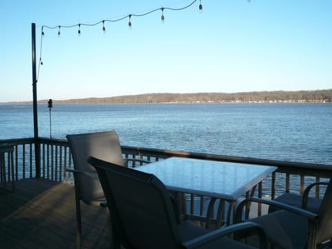 Upper deck has a beautiful view of the river. 