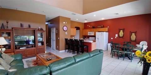 Spacious living area and kitchen