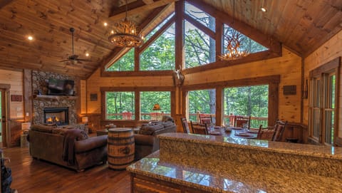 Large Open Kitchen, Dining, and Living Area