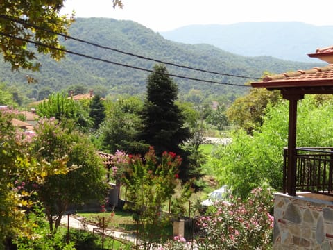The view on Mount Cholomon from the balcony of the bedroom