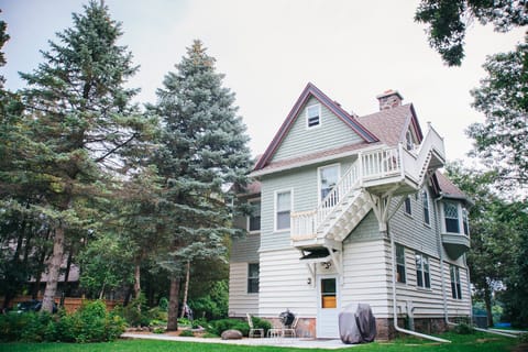View from back yard.  Gas and charcoal grills.