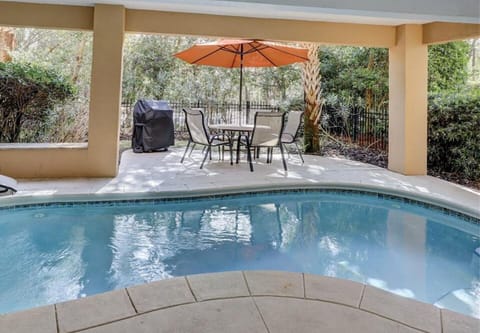 small private pool with full bath on the ground level