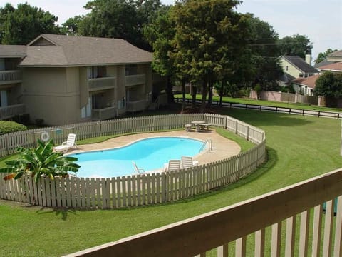 One of two pools on the property.