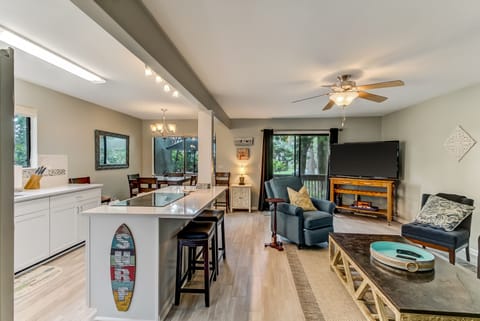 Living Area with Flat Screen TV and All New Furnishings