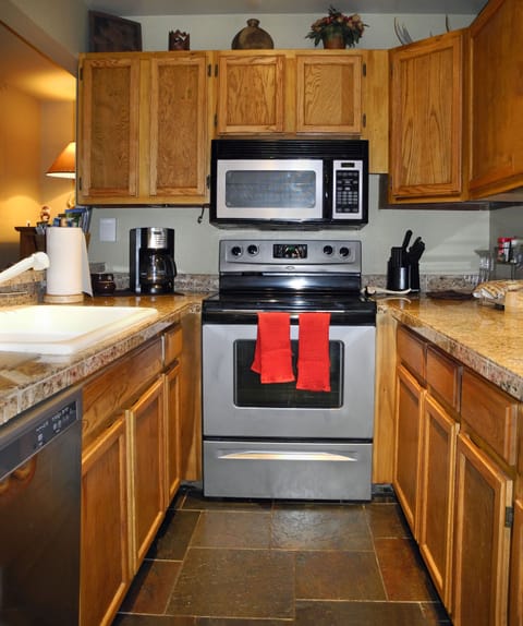 Well stocked kitchen.