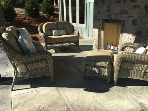 Outdoor Fireplace and sitting area