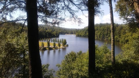 The view from one of two decks. The lake and Linville River are a short walk.