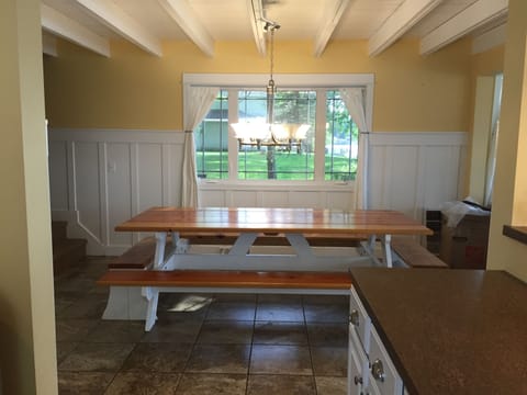 Huge kitchen dining table seats 10-12