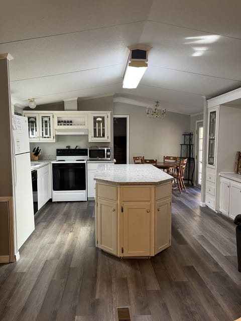 Kitchen with new granite counter tops