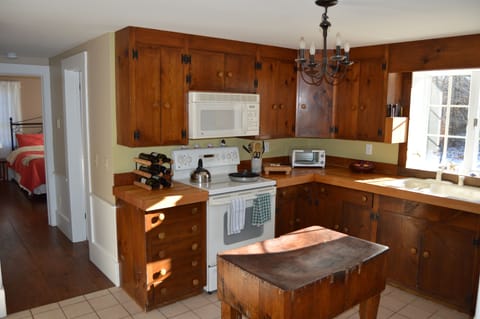 Kitchen with 100 year old Butcher Block as Island