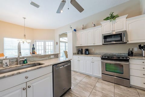 Newer appliances in the kitchen