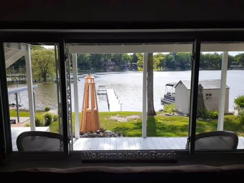 Downstairs Window View of Water/Dock/Grass Area/Beach