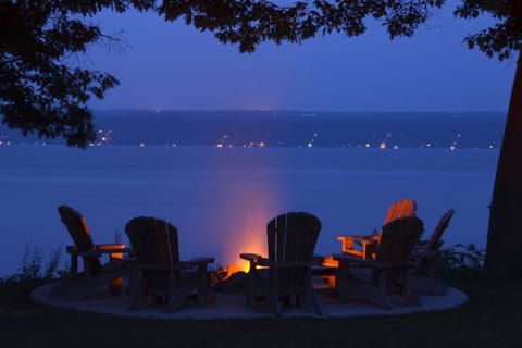 Outdoor firepit with a view
