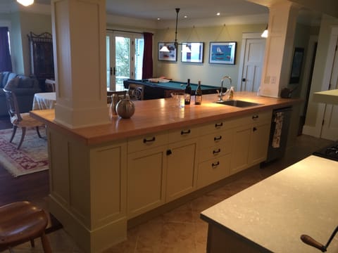 Looking from kitchen into living room