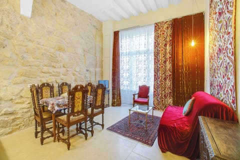 The living and dining areas. 