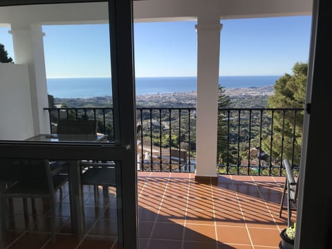 Walking onto the balcony