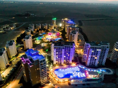 Caesar resort at night (Julius is centre top with green light)