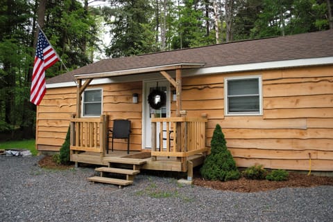 Sided with local Hemlock, The Elk Antler Inn fits nicely into the landscape