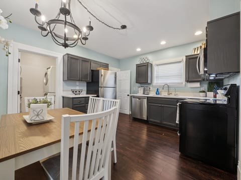Kitchen and eating space.