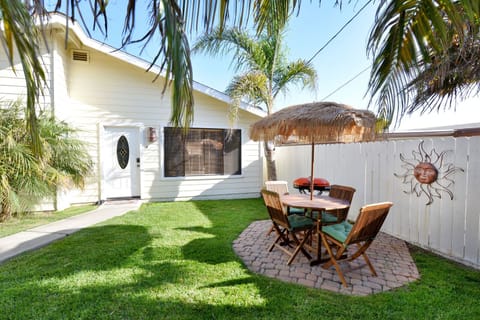 The front yard is fenced off and is very private. The landscaping is beautiful and it`s a great place to hang out.