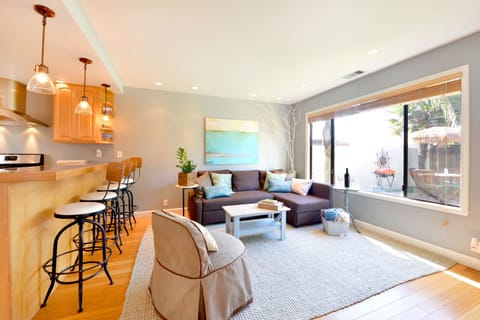 This comfortable open living space is a great place to hang out with friends and family.