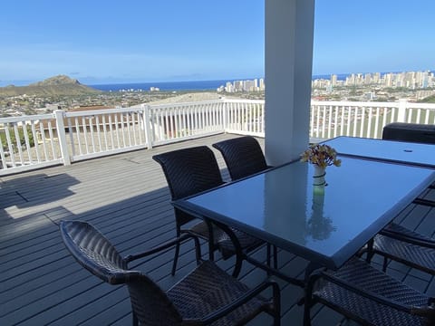 Diamond Head and ocean view from dining area on lanai