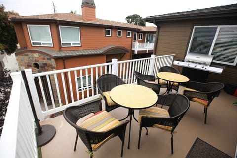 The balcony has great outdoor dining and views.