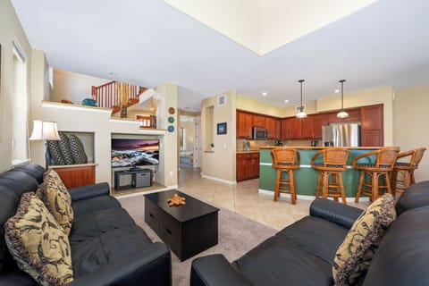 Living room with entertainment nook