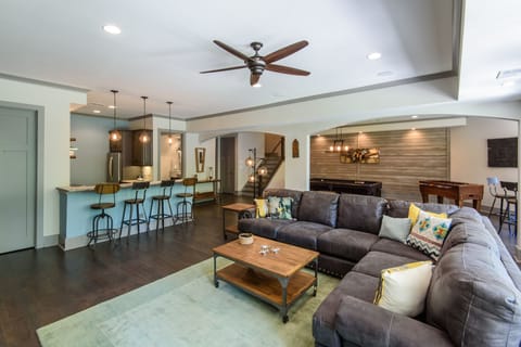 Kitchen open to living room area