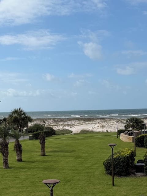 Private balcony overlooking beautiful Gulf Shores Plantation Grounds and Beach