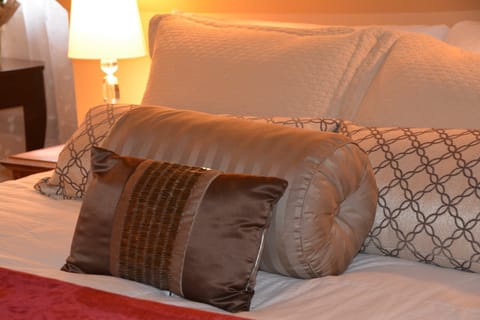 Sink into this ultra comfortable bed, made up with premier linens.