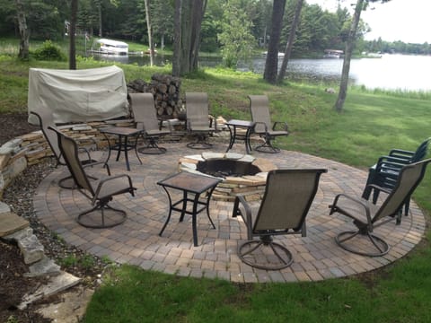 fire pit on peninsula 