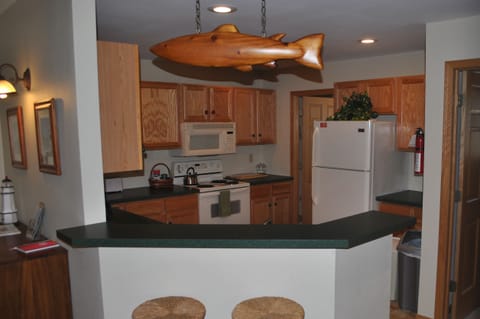 Kitchen Counter with 2 stools. 