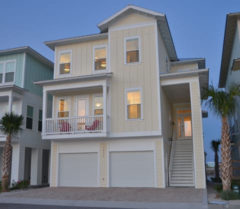Front of House at Dusk.
