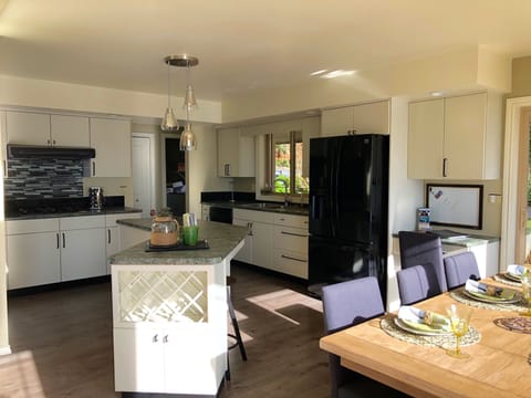 Large open kitchen with island all ready for gourmet meal prep.