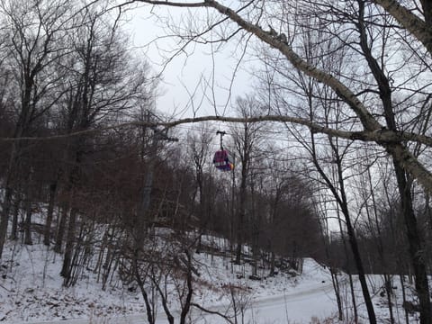 Sky ship gondola passes next to driveway 
Home stretch trail is just 800 ft away