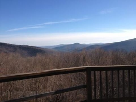 View from back deck and living room and master bedroom