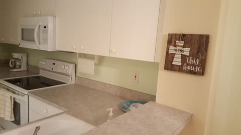 Kitchen fully stocked.