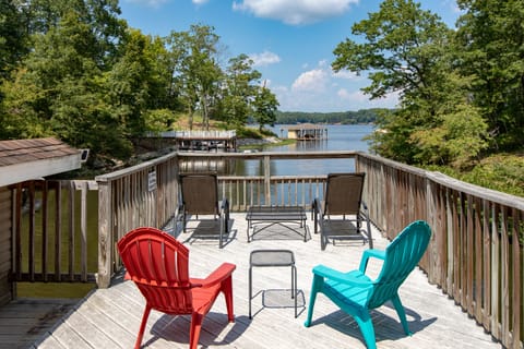View from the upper deck on the boat house.