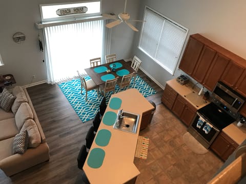 Kitchen and dining and 4 barstools
