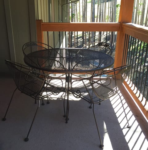 Deck Includes Eating Area and Gas Grill